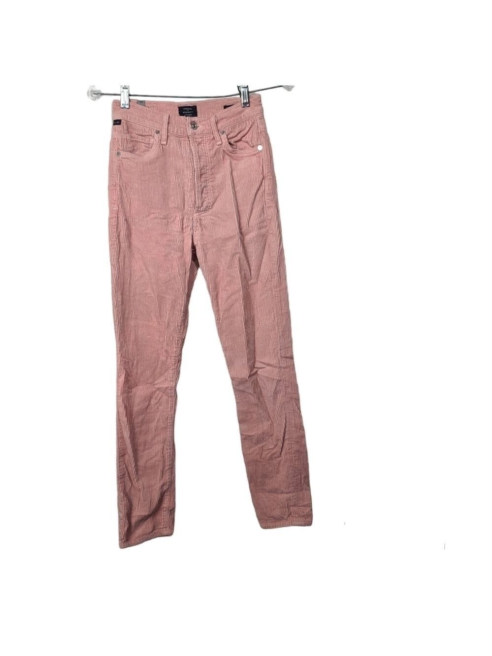 Citizens Of Humanity Olivia High Rise Slim Ankle Pink Corduroy Button Fly Pants